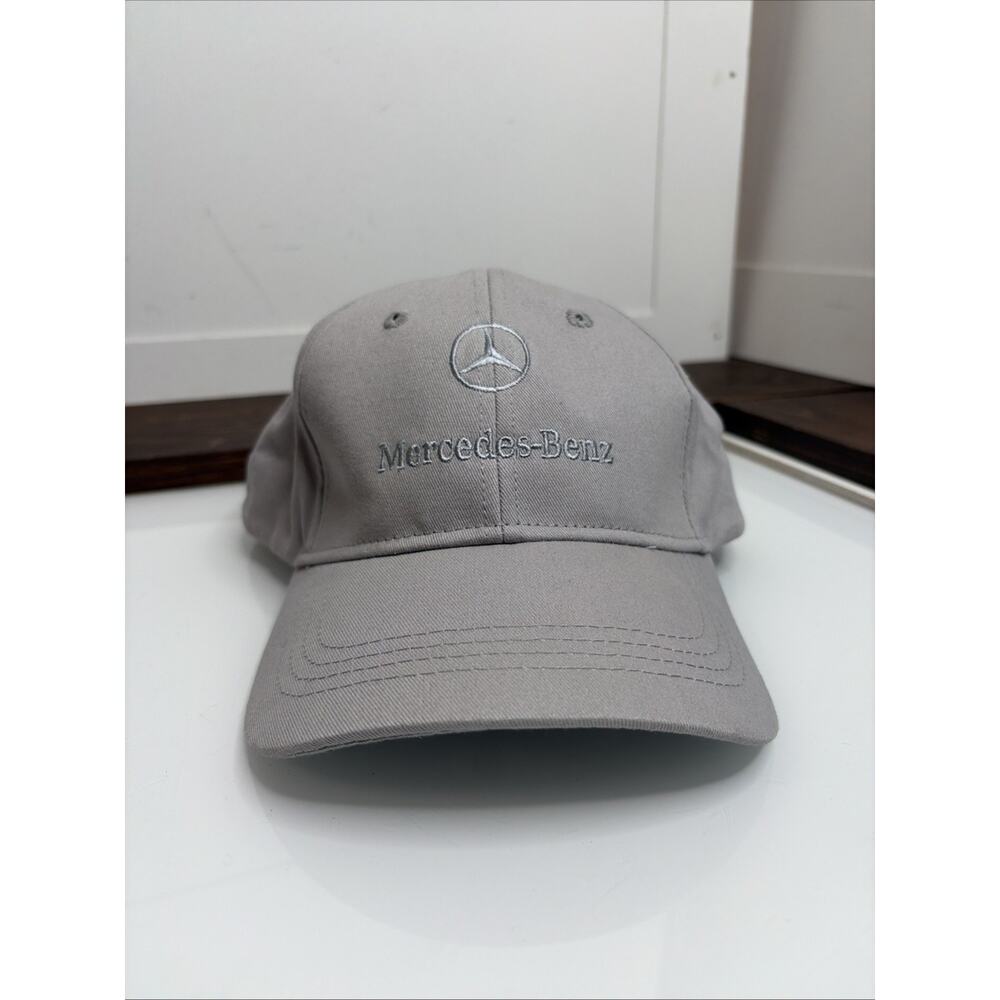 Mercedes-Benz Gray Baseball Cap Silver Embroidered Logo Hook & Loop OS